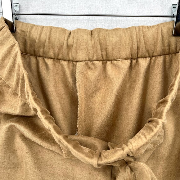 ENZA COSTA Pants Womens Medium 2 Camel Tan Faux Suede Jogger Lounge Track NWOT - Picture 7 of 15